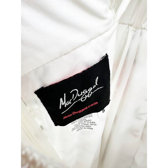 Mac Duggal 70160 Embroidered Ruffle Cut Out Lace Up Gown Garden Party 8 NWT - Picture 6 of 10